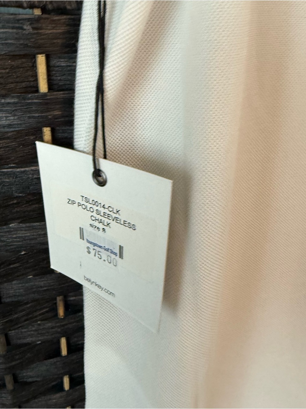 ⛳️ Belyn Key Sleeveless Zip Mock Neck Golf Polo White Navy Size Small NWT - Picture 6 of 9